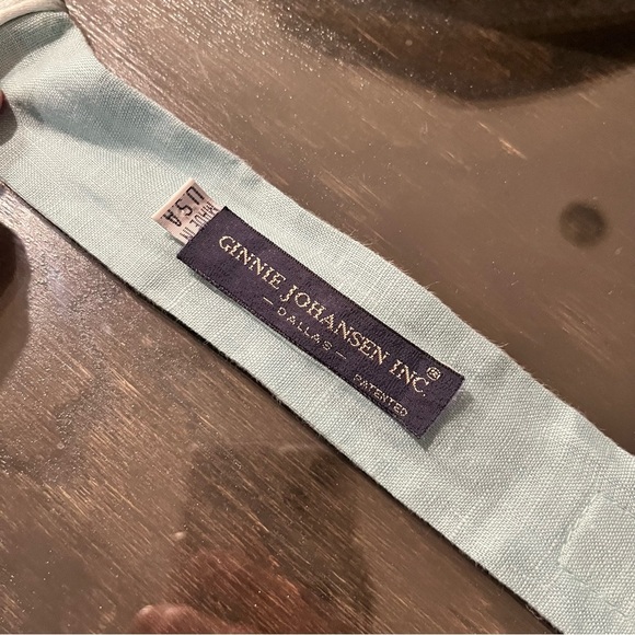 3/$30 Vintage Ginnie Johansen Linen And Pearl Handmade Blue Belt 32-34” Waist - Picture 3 of 6